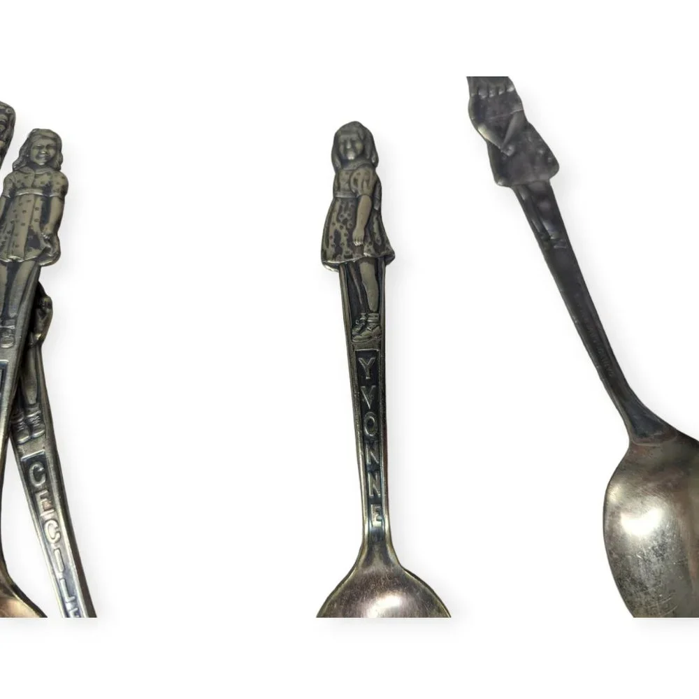 Vintage Dionne Quintuplets Silver Plated Spoon Set